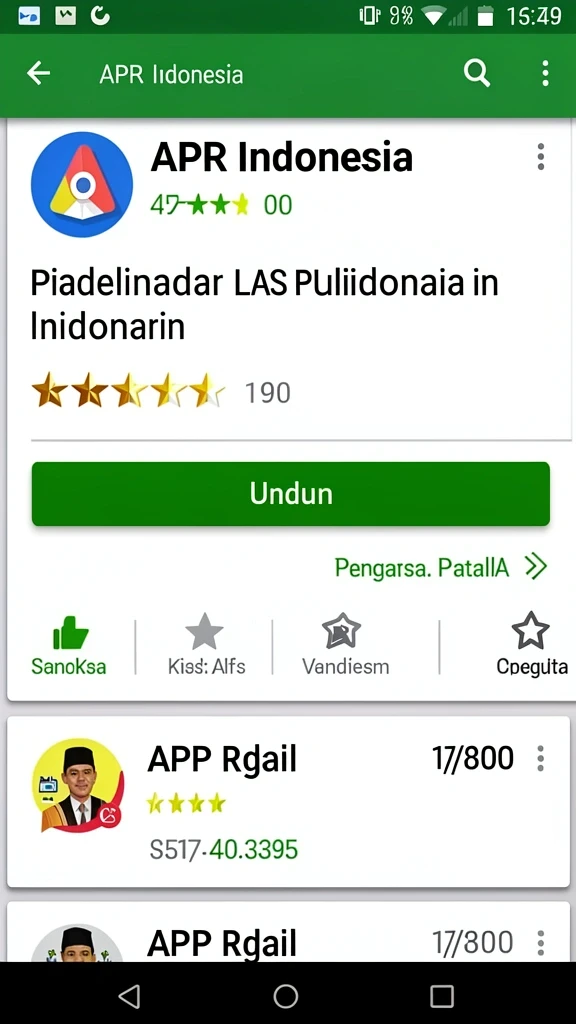Tampilan awal aplikasi API77 yang menarik.