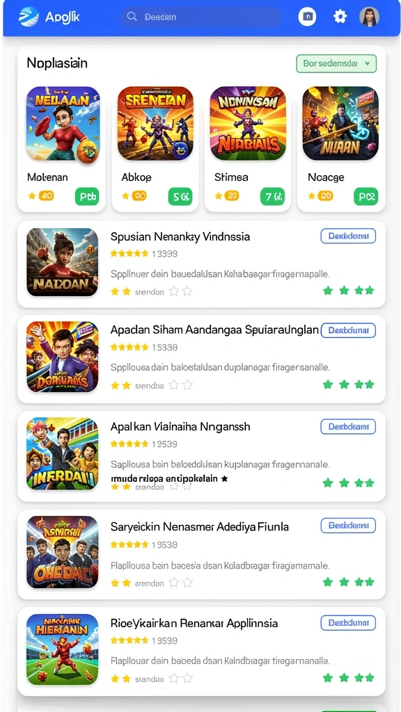 Gambaran fitur permainan dengan variasi level yang menyenangkan.