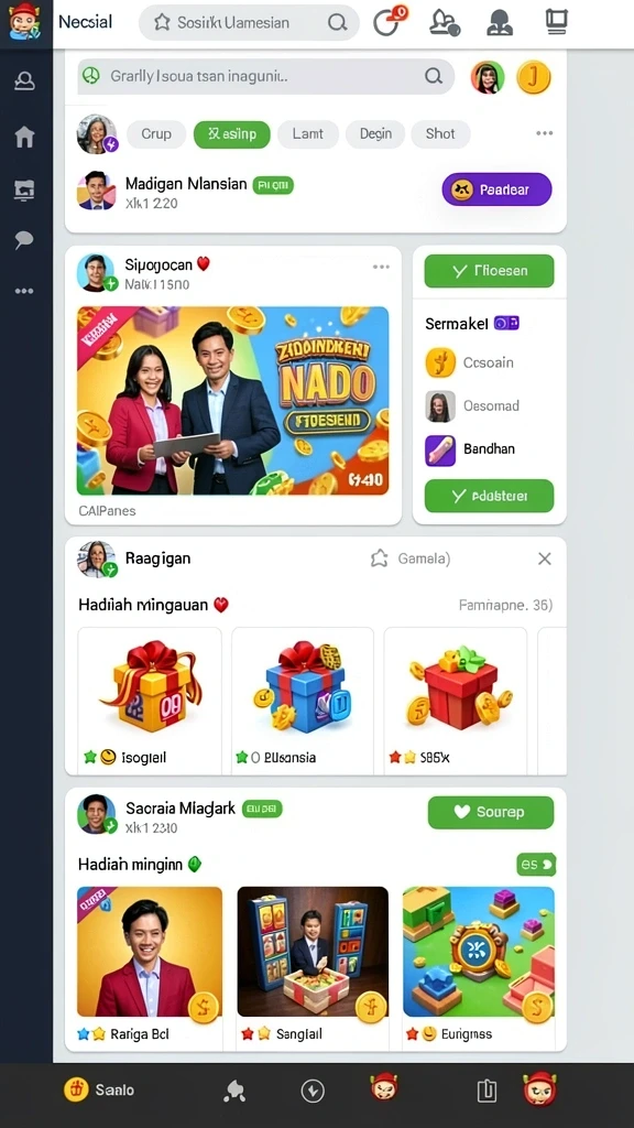 Fitur permainan kartu yang seru dan kompetitif.